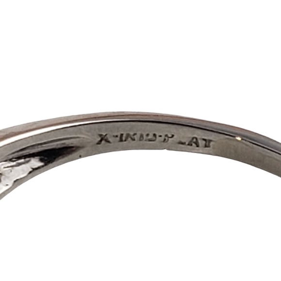 Vintage Platinum Diamond and Emerald Engagement Ring Size 7 JAGi Cert #16967 - Picture 6 of 9